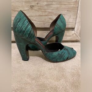 🌟Vintage Miu Miu Snake-Effect Leather Heels sz 37